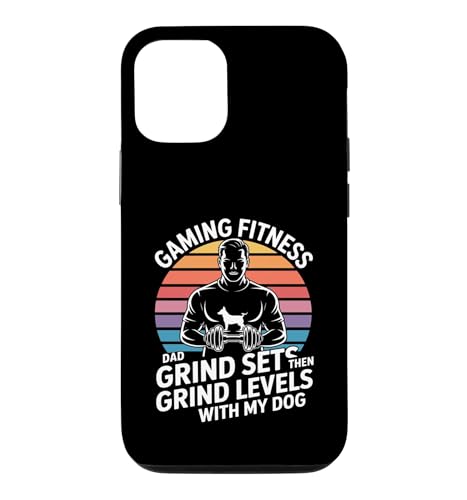 Gaming Fitness Dad Grind Set Then Level With My Dog �X�}�z�P�[�X iPhone 12/12 Pro �p
