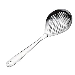 UPKOCH Metal Filter Spoon Large Slotted Spoon Stainless Steel Pot Strainer Easy to Use and Clean