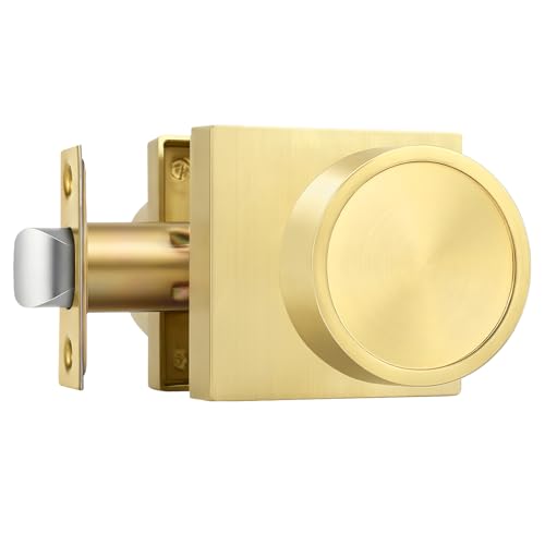 Image of Goldenwarm Brushed Gold Door Knobs Passage, Closet Door Knob Zinc Alloy, Contemporary Gold Interior Door Knobs for Hallway, 1 Pack