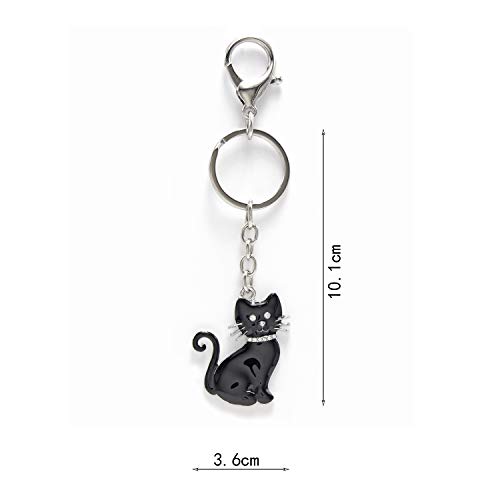 Lasody Cute Black Little Cat Pet Charms Keychain Car Keyring For Women Men For Purse Pendant Handbag Bag Mobile Phone Decoration Gift #TOP1
