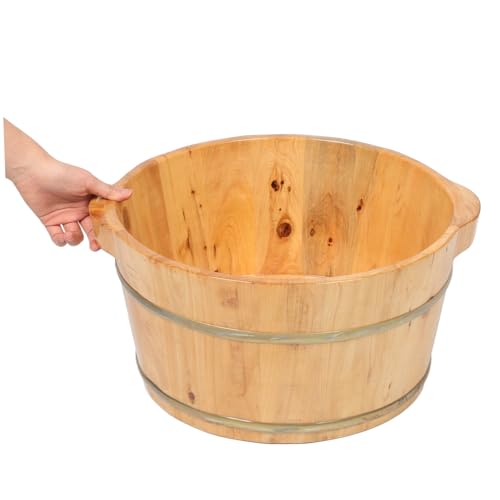 Cubeta de madera para baño de pies con asas ergonómicas miniatura 7