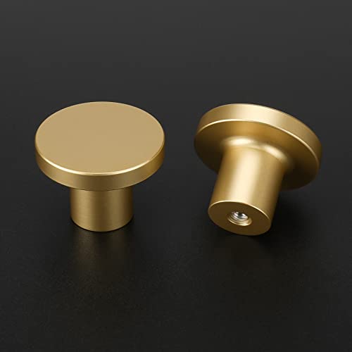 LONTAN 4 Pack Gold Drawer Knobs Gold Kitchen Knobs Round Cabinet Drawer Hardware Brass Cupboard Door Hardware Aluminum Alloy for Wardrobes Furniture - Image 4