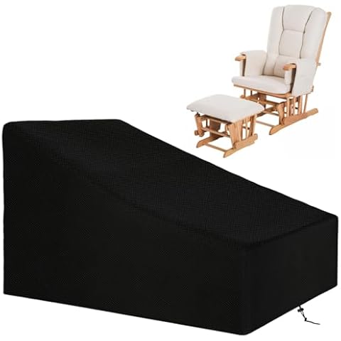Glider Rocking Chair Cover, Glider Recliner Cover with Drawstring, 420D Heavy Duty Oxford Fabric, Waterproof/Dustproof (55*33.5*20/41.5,Black) Cover