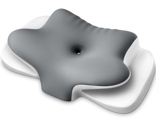 Ehomfory Memory Foam Pillow Neck Pillow Side Sleeper Pillow Cooling Ergonomic Cervical Support for Pain Relief Back Stomach Sleeper (Gray)