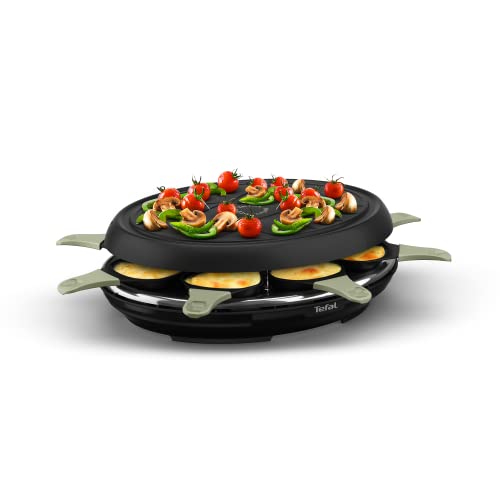 Tefal Raclette Neo Deco Eco Design 8 RE31E8, Raclette und Grill, 8 Personen, Antihaftbeschichtung, 2-in-1 Funktion, Gewinn im Energieverbrauch, Recycelbares Öko-Design, Made in France