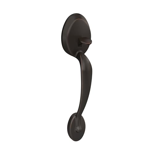 Image of SCHLAGE Plymouth Front Entry Handle Flair Right-Handed Interior Lever (Aged Bronze) FE285 PLY 716 FLA RH