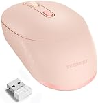 TECKNET Bluetooth Wireless Mouse, Bluetooth 5.2/3.0 & 2.4G USB Receiver, Computer Mouse for Laptop, Silent Click, Ergonomic Symmetrical Design, 18-Month Battery, Adjustable DPI, Portable & Compatible