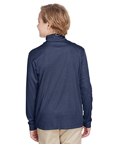 Team 365 Youth Zone Sonic Heather Performance Quarter-Zip M SP DRK NVY HTH3