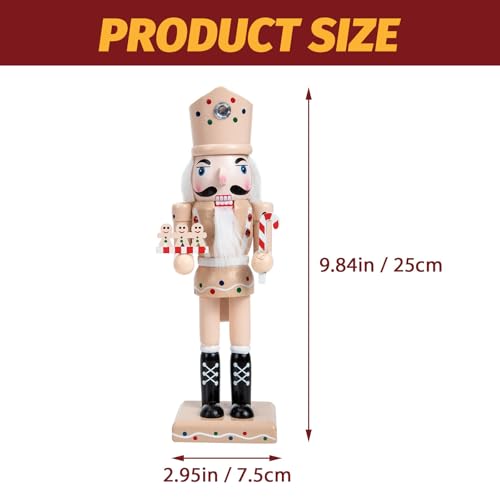 Figurine Soldat Gingembre en Bois Rose avec Socle Stable pour Bureau