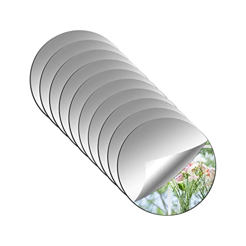YXYAOLEE 10 Azulejos de Espejo acrílico autoadhesivos, Redondos, Espejos de Azulejos de Espejo, Pegatinas para Dormitorio, salón, baño, decoración, 10 cm x 2 mm