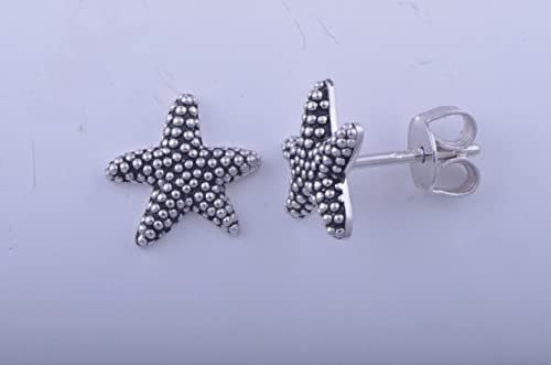 Sterling Silver Nautical Starfish Stud Earrings - 5Mm #TOP1