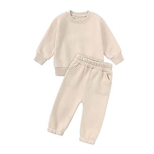 Image of MYGBCPJS Youth 2PCS Jogger Outfits Set Fleece Hooded + Sweatpants Boys Girls Athletic Sweatsuits Pullover Clothes