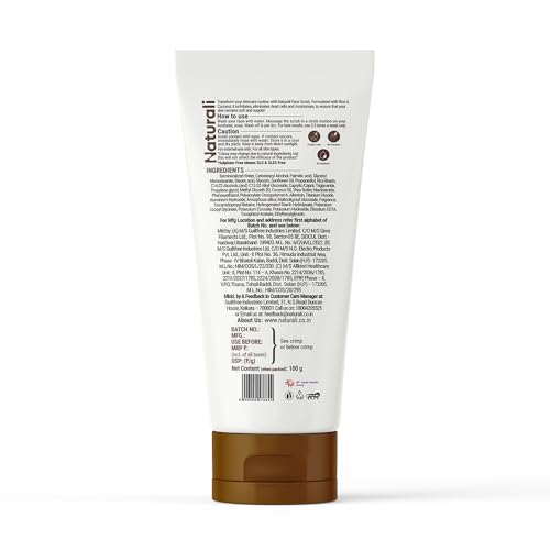 Image of Naturali Radiant Glow Face Scrub With Rice & Coconut | Improves Skin Texture | Smoothens & Softens Skin | Paraben & Mineral Oil Free | 100g