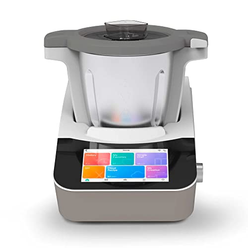 Baridi Smart Kitchen Robot Thermo-Cooker, 18 Preset Functions, 7” TFT Touch Screen, App Guided Recipes, Blender, Slow Cooker, Sous Vide, Steamer, Built-in Scales, Self Clean Function, White – DH189