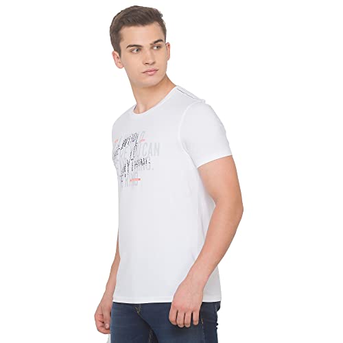 Image of Spykar Men's Cotton Blend Slim T-Shirts