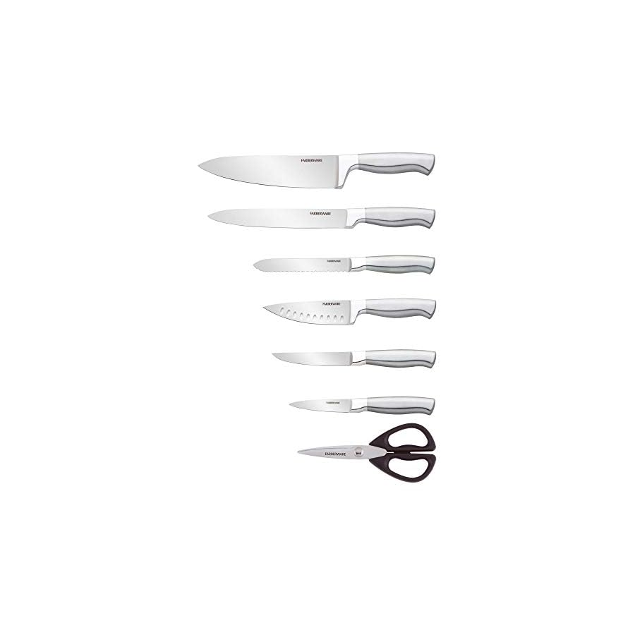 Farberware-Self-Sharpening-13-Piece-Knife-Block-Set-with-EdgeKeeper-Technology-Black Farberware Self-Sharpening 13-Piece Knife Block Set with EdgeKeeper Technology, High Carbon-Stainless Steel Kitchen Knives, Razor-Sharp Knife Set with Wood Block, Black