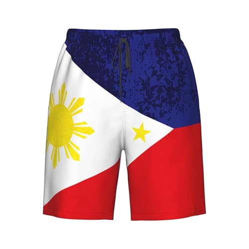 CUTEDWARF Filipino Flag Men's Swim Trunks Beach Swimwear Beach Shorts Summer Board Shorts