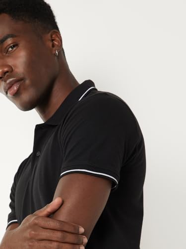 Image of Max Men's Polycotton Half Sleeves Regular Fit Solid Polo T-Shirt