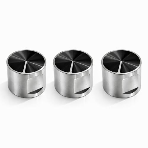 Image of Everflame Universal Gas Stove Burner Knob | Premium Aluminium Finish Control Knobs | Heavy Duty Metal Replacement Knobs for LPG & PNG Gas Stove | Heat Resistant + Easy Grip & Durable (Pack of 3)