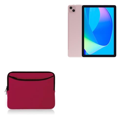 BoxWave Case Compatible with Doogee T10Pro - SoftSuit with Pocket, Soft Pouch Neoprene Cover Sleeve Zipper Pocket - Crimson Red