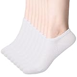 No Show Socks Womens Size 9-11,8-Pairs,White Liner Socks for Flats No Show Non Slip