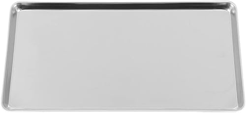 Miniatura 10 de Kichvoe Bandejas para hornear, bandejas de acero inoxidable, 9.3 x 6.9 in, bandeja para horno tostadora, bandejas rectangulares de metal plano para
