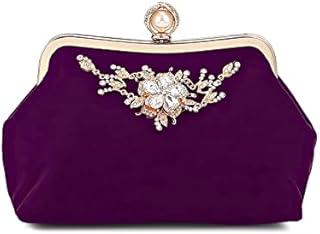 DIRRONA Elegant Womens Handbag Ladies Clutch Bags Exquisite Evening Bag Shiny Bridal Wedding Bag Suitable for Party Prom Annual Meeting Wedding Velour Material