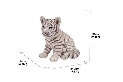 Hi-Line Gift Sitting White Tiger CUB Statue