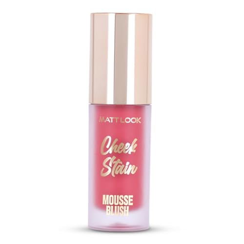 Image of MATTLOOK Cheek Stain Mousse Blush | Vitamin E | Natural Radiant Finish | Infused With Hyaluronic acid and vitamin E | Long Lasting Liquid Blusher (Dream Boat-01,6.5ml)