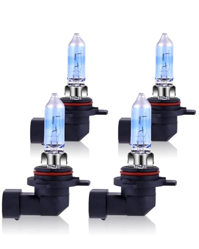 Image of NEWBROWN 9006 Headlight Bulbs 9006 HB4 Halogen Headlight Bulb 5000K Super White Light Long Life Replacement P22D 12V /51W (9006 /HB4, 4 Pack)