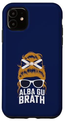 National SCOTLAND Girl Messy Bun Cheer �^�[�^�� �v���C�h �J���g���[ �X�}�z�P�[�X iPhone 11 �p