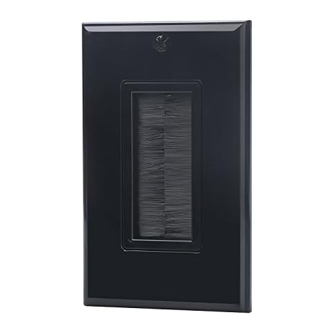 IBL-Single Gang Wall Plate with Brush Bristles (Black) Cover