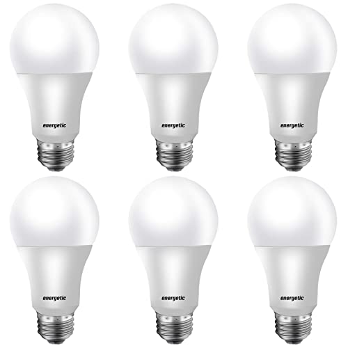Image of Energetic 60W Equivalent, A19 LED Light Bulb, 5000K Daylight, E26 Medium Base, Non-Dimmable LED Light Bulb 8W 760lm, ETL Listed, 6 Pack