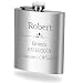 Top Shelf Flasks Personalized Custom Engraved 6oz Stainless Steel Flasks for Weddings, True Metal Etching Lasts a Lifetime, 1PK