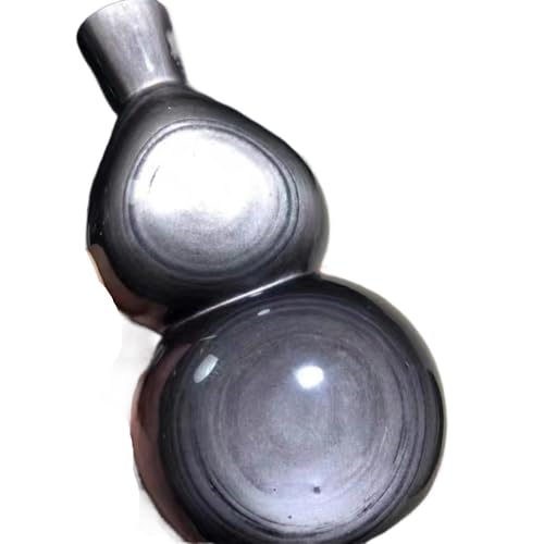 1pc 600-700g Silver Obsidian Gourd Crystal Quartz Degaussing