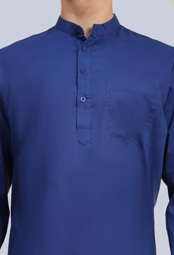 Image of SKAVIJ Men's Long Sleeve Short Tunic Ethnic Wear Cotton Kurta