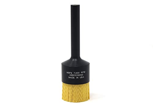 Image of BRM AEB11234120 NAMPOWER End Brush, 1.500 inch Diameter, 5.250 inch OAL, 120 Grit, Ceramic Abrasive Filament