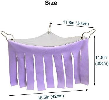 RIOUSSI Guinea Pig Hideout Hideaway Corner Peekaboo Toys Cage Accessories with Reversible Side, Heart/Gray-Purple - 2