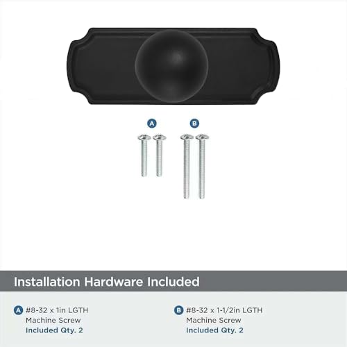khtumeware 2-Pack Heavy Duty Solid Backplate for Cabinet Knobs Matte Black Drawer Knobs with Backplate Suitable for Dresser and Kitchen Cabinet Hardware.