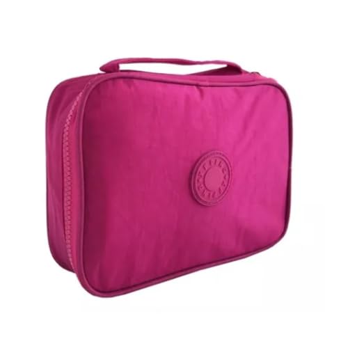 Estojo Escolar Estojo Box Grande 100 Lápis Nylon Tactel Organizador para Lápis Caneta Papelaria Fofa, PREMIUM (Rosa Pink)