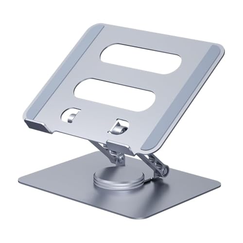 Vortex D086-Silver Laptop Stand Ultimate Cutting-Edge Durable Convenient Secure Cooling Aluminum 360-degree Effortlessly Rotating Innovative Design Comfort and Flexible(Silver)