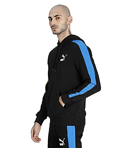 Image of Puma Men Iconic T7 Hoodie FT Black-Multi