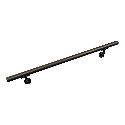 Aluminum Handrail Direct OHR 6' Handrail Section with Mounts - Bronze Sand - Stair Hand Rail - USA Made Railing- Easy to Install Handrails for Outdoor & Indoor Stairs, Porch & Deck Stair Hand Rail