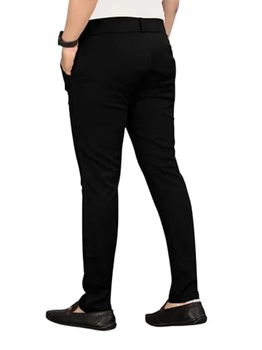 Image of Men's Everyday Wear Trousers | Regular Fit Solid Pants with Button | Smart and Comfortable Bottomwear (Pack of 1)