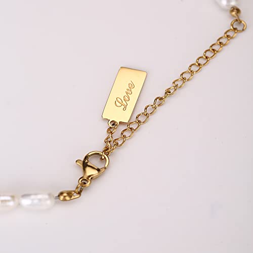 Rina Vella Adjustable Anklet For Women, 18K Gold Plating, Fashion Foot Chains,White Pearl,Different Lustre And Shape, Gifts For Women And Teen Girls(White Pearl-Elegant) #TOP2