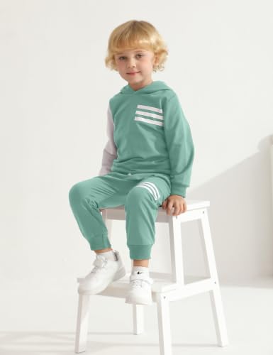 Image of Toddler Boy Clothes Long Sleeve Hoodie Sweatsuits Tops and Pants 2Pcs Boys Fall Winter Outfits Set
