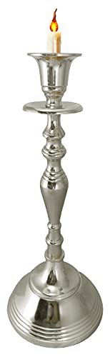 Image of Aluminum Royal Candle Holders for Tapered Candles, (Pack of 2, Golden), Tapered Candle Holder, Tealight Holder, Best Gift for Christmas Decor, Dining Table Decor (Silver, Large)