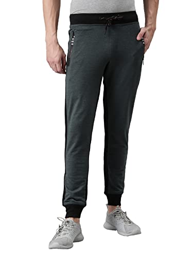 Image of F A S O Men's Super Combed Cotton Joggers | Color Block Design | Comfort Fit | Drawstring | Casual, Gym & Lounge Wear