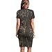 Estuaferng Baby Shower Maternity Dress Midi Dresses for Women Maternity Fashion 2025 Winter Dress for Outdoor Family Gathering - Brown