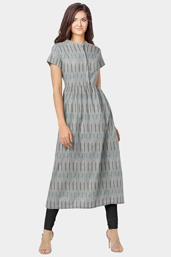 Image of Cotton Pochampally ikat unstitched blouse, Kurthi, long frock fabric material for women (1 meter, 2 meters & 3 meters)